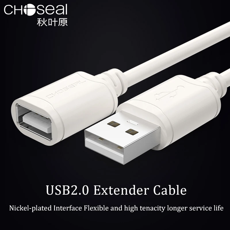 CHOSEAL USB2.0 연장 케이블 남성-여성 고속 USB 데이터 케이블 연장기 PC 키보드 프린터 마우스 컴퓨터