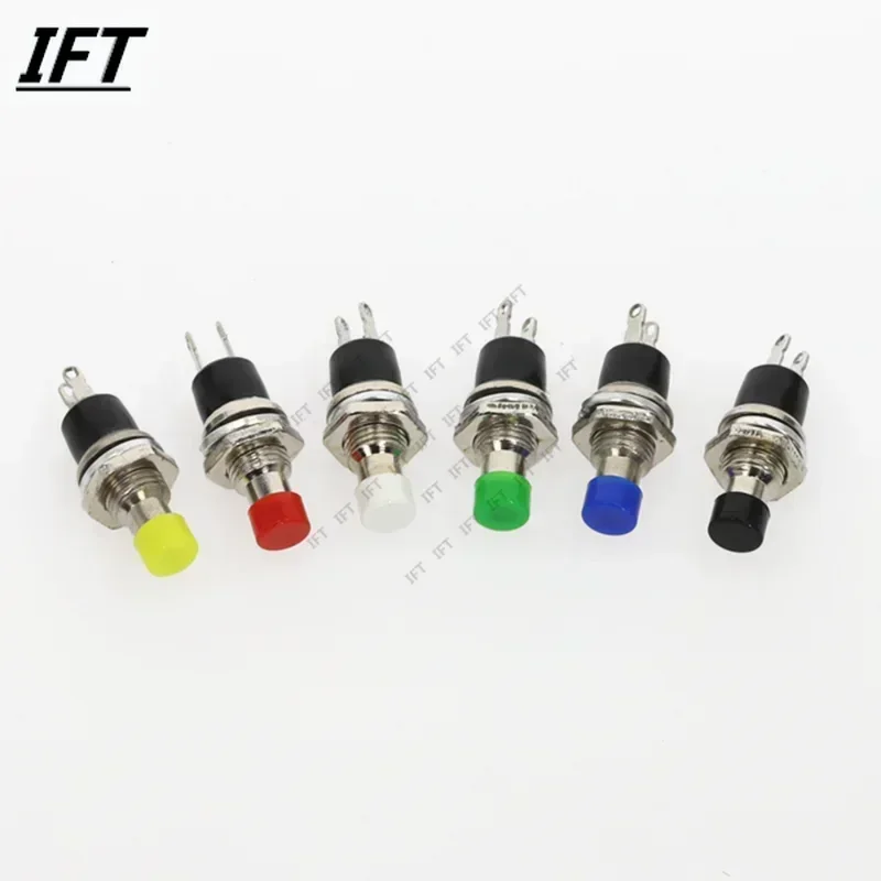 6pcs PBS-110 7MM 순간 푸시 버튼 스위치 재설정 스위치를 누르십시오. 켜기 끄기 푸시 버튼 마이크로 스위치 일반적으로 닫힘 NC 또는 NO