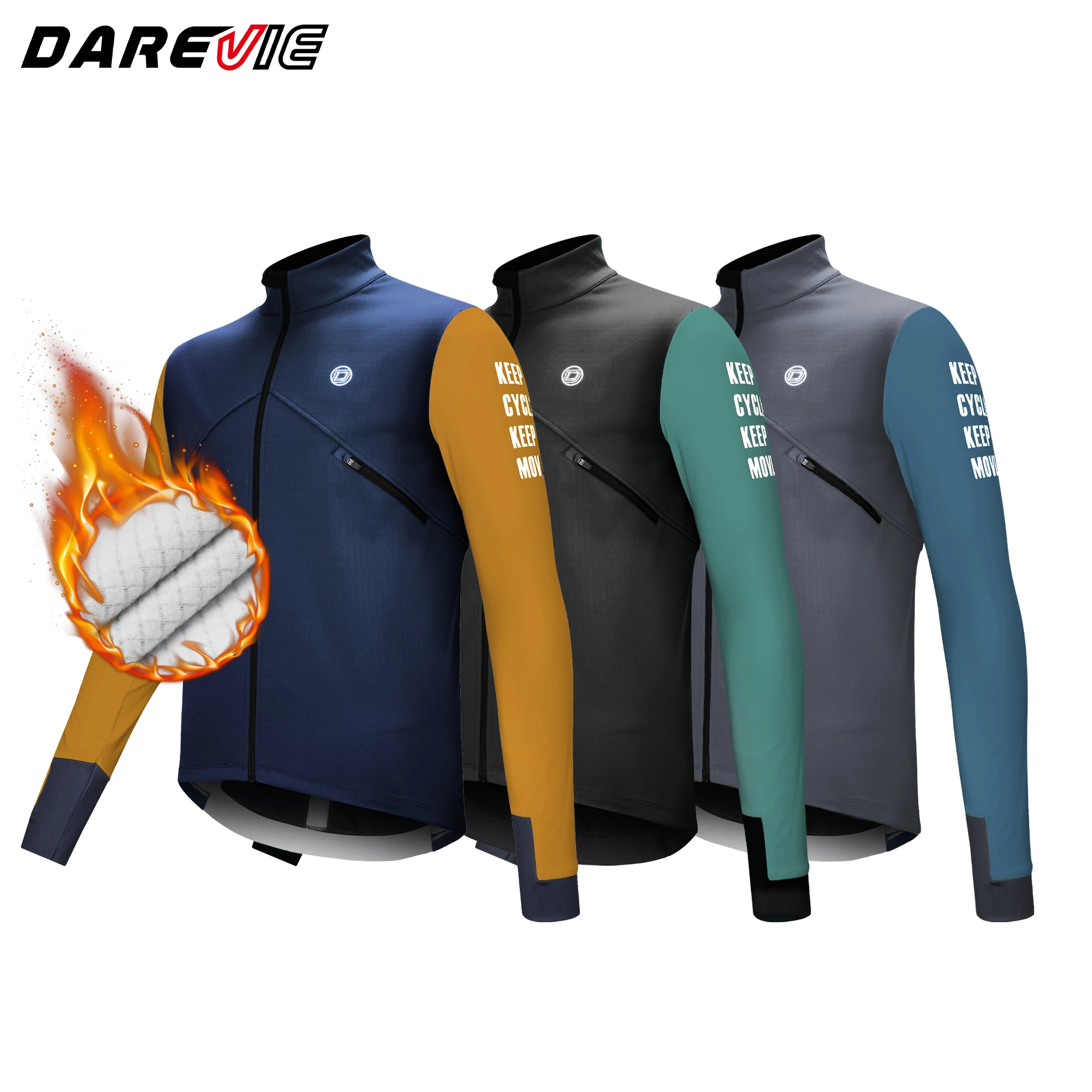 DAREVIE 사이클링 남성용 자켓 방풍 양털 프로 사이클링 자켓 Longsleeve Warm Soft Brushed Pro 통기성 자전거 의류 title=DAREVIE 사이클링 남성용 자켓 방풍 양털 프로 사이클링 자켓 Longsleeve Warm Soft Brushed Pro 통기성 자전거 의류