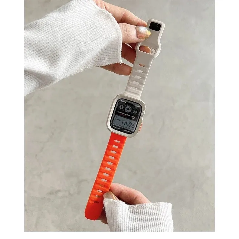 케이스+스트랩 실리콘 시계줄 보호 커버 애플워치 울트라2 아이워치 시리즈 10 46mm 8 9 7 6 SE 5 4 울트라 3 2 호환