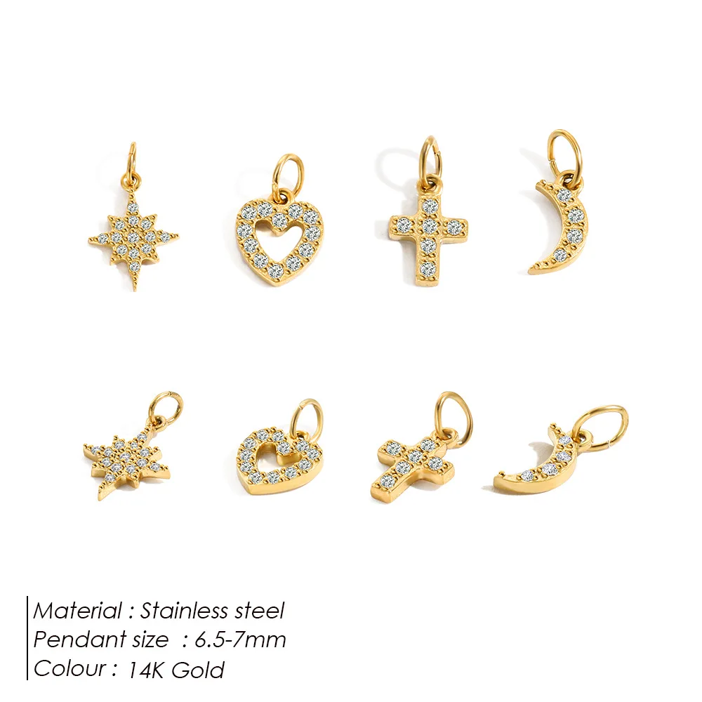 CARLIDANA 새로운 스테인레스 스틸 편지 펜던트 목걸이 팔찌 알파벳 초기 매력 18K 골드 도금 DIY 지르콘 쥬얼리