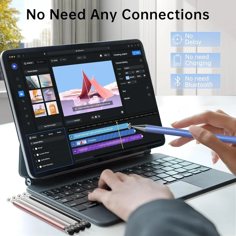 1-3PCS 스마트 태블릿 전화 범용 2 in 1 용량 성 스타일러스 펜 드로잉 펜 iPhone/Android 용 모든 용량 성 터치 스크린