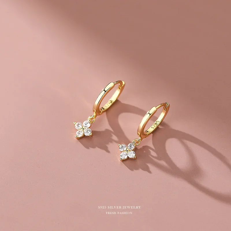 여성용 925 스털링 실버 리프 귀걸이, 유행 귀걸이 쥬얼리, 알레르기 방지 파티 액세서리 선물