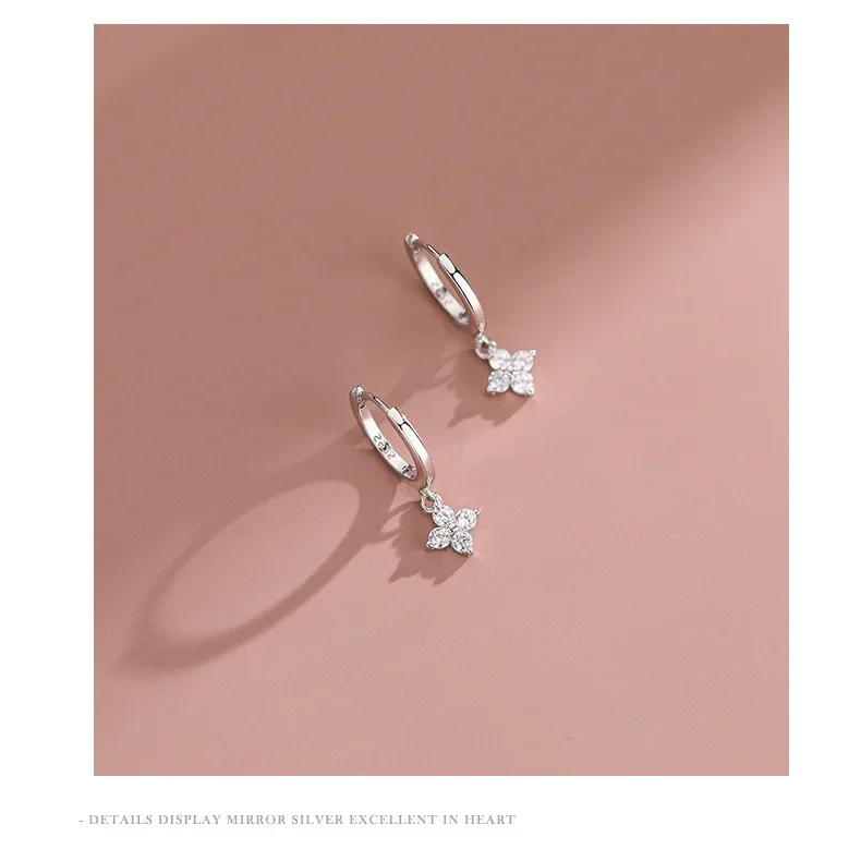 여성용 925 스털링 실버 리프 귀걸이, 유행 귀걸이 쥬얼리, 알레르기 방지 파티 액세서리 선물