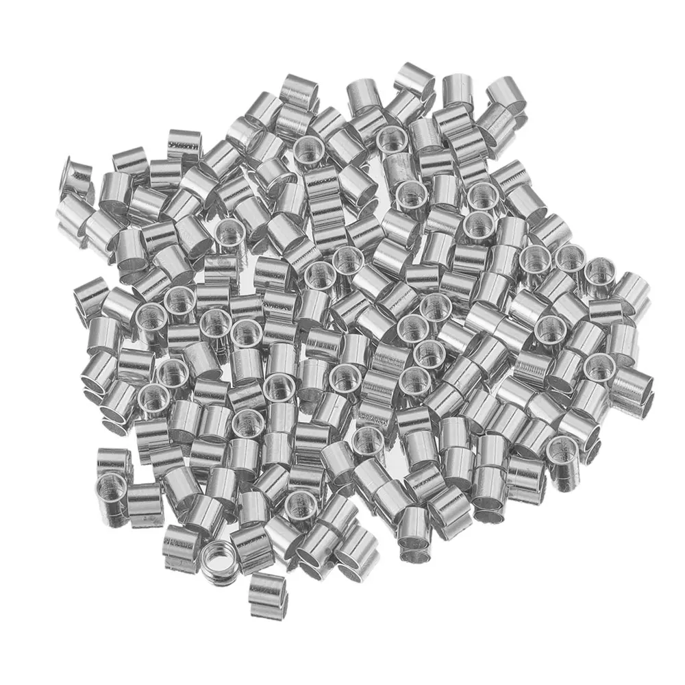 200pcs 직경 1.5 2 2.5mm 스테인레스 스틸 골드 튜브 스토퍼 스페이서 비드 크림프 엔드 비즈 보석 만들기 용품 도매
