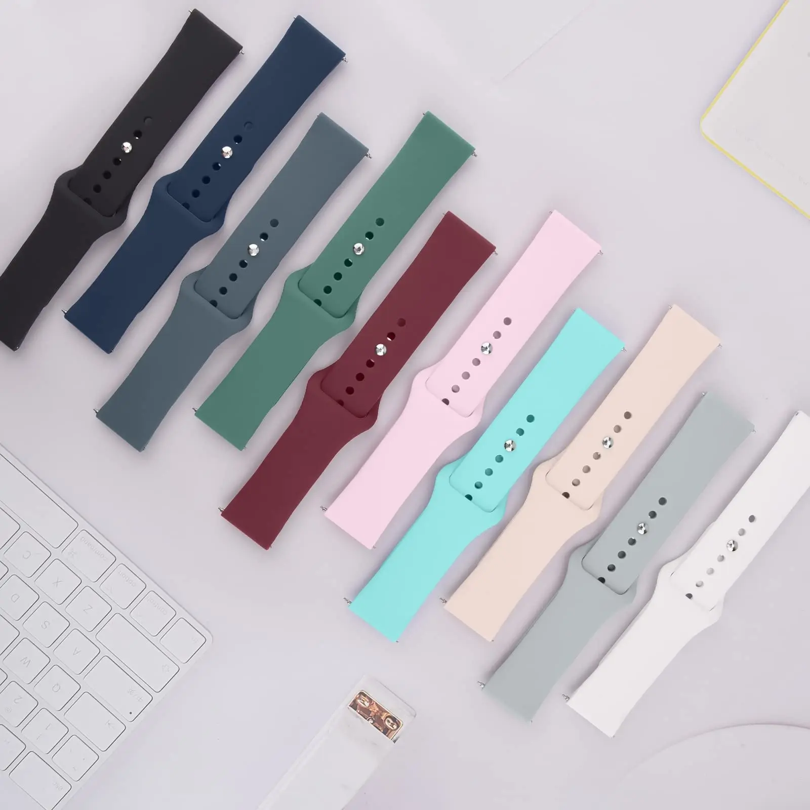 Amazfit GTS 3/2/2e/GTS2 Mini/GTR 42mm/47mm/bip/GTR 3 Pro/2/2e 스포츠 팔찌 용 20mm 22mm 실리콘 밴드 화웨이 시계 스트랩 용