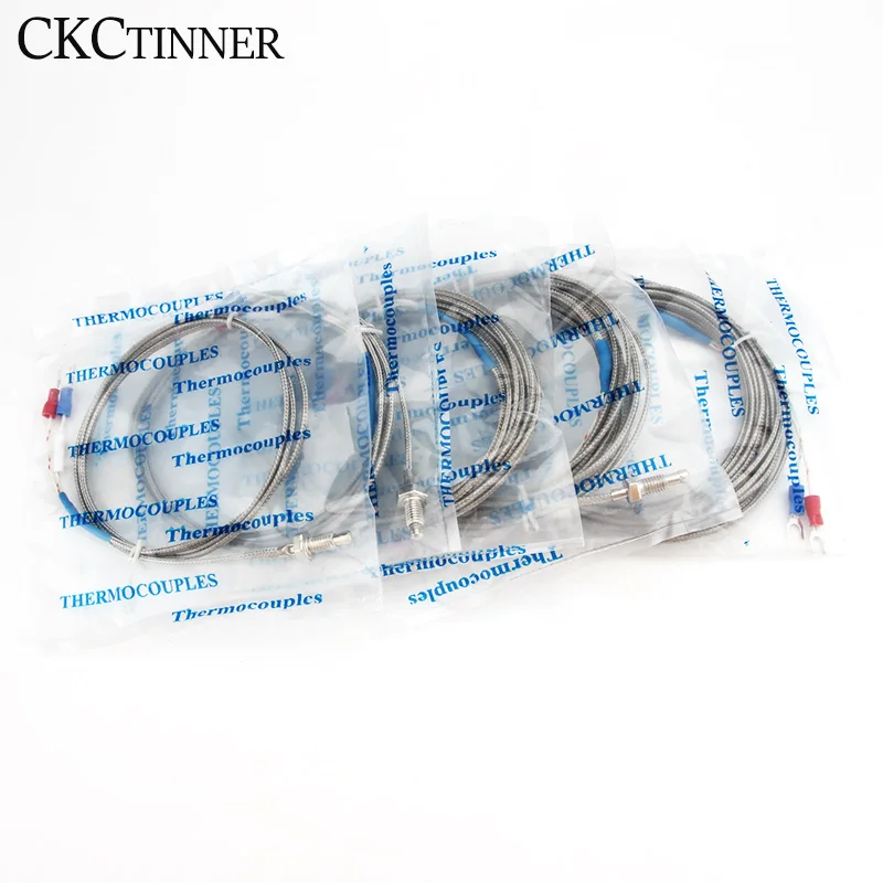 열전대 나사 M6 나사 유형 K 1/2/3/4/5m 프로브 센서 온도 센서 0-400 ° C 온도 조절기