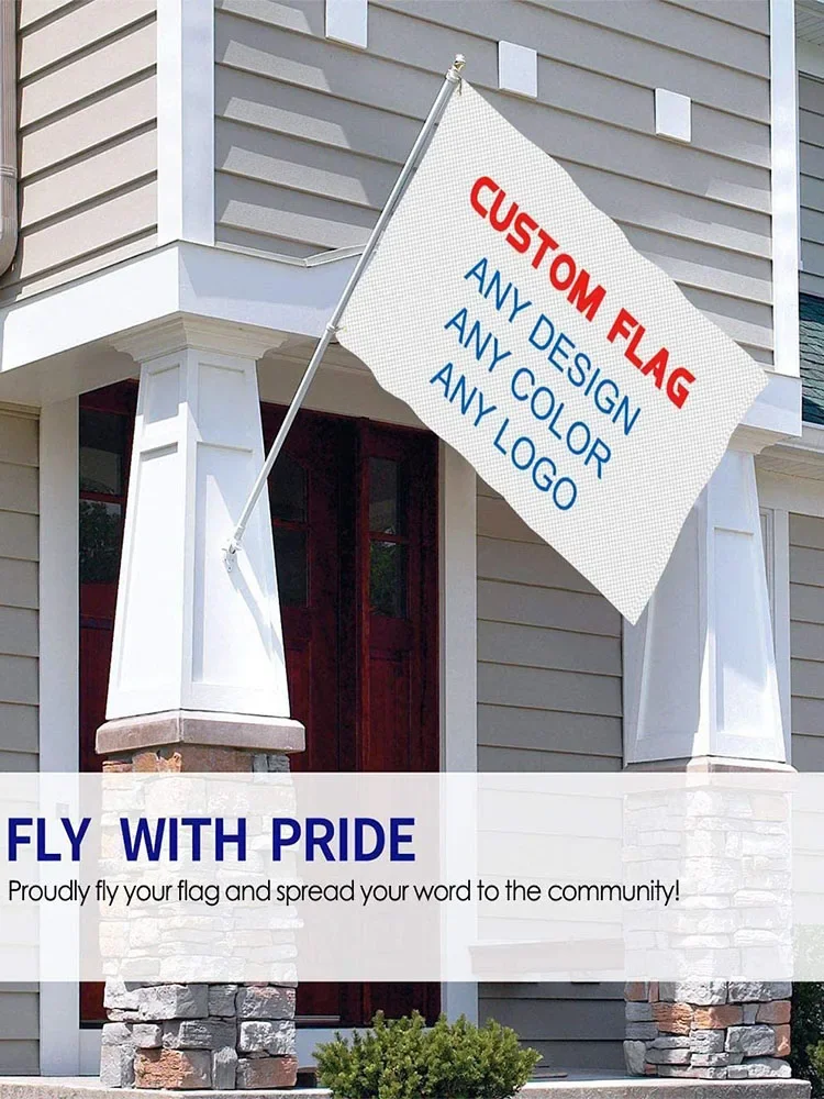 FLAGDOM 60X90 90X150cm 플래그 및 배너 샤프트 커버가있는 그래픽 사용자 정의 인쇄 플래그 황동 그로밋 디자인 야외 장식