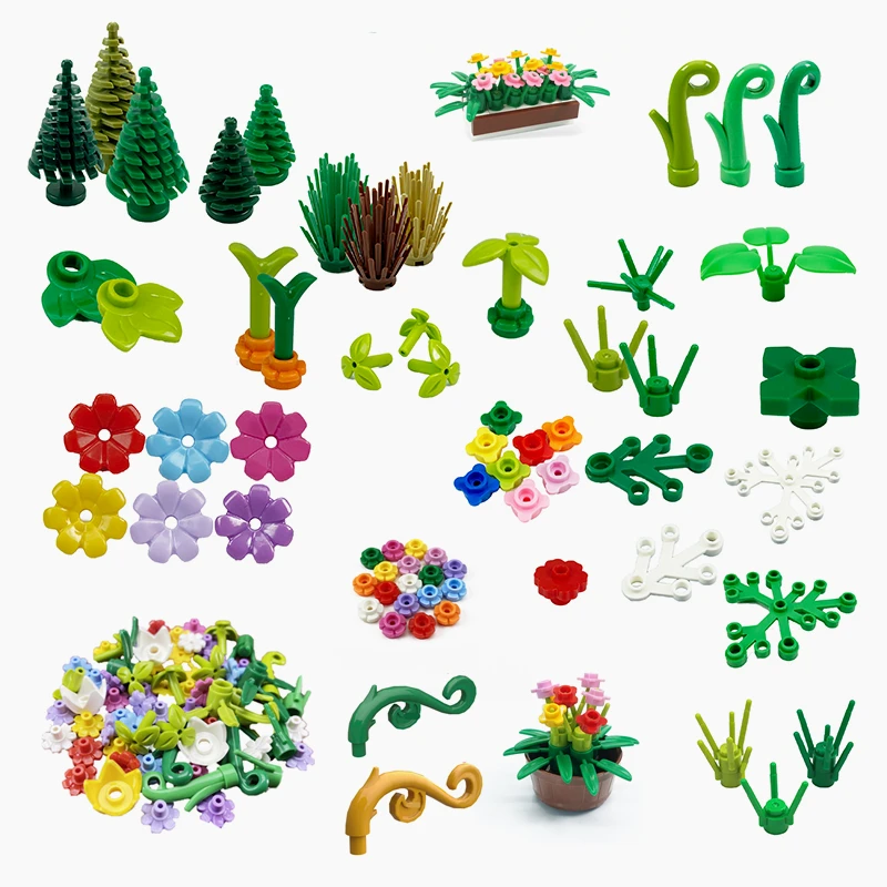 MOC 나무 식물 빌딩 블록 벽돌 잔디 부시 정글 꽃 정원 6064 2417 32606 2435 3741 도시 친구 장난감과 호환 가능 title=MOC 나무 식물 빌딩 블록 벽돌 잔디 부시 정글 꽃 정원 6064 2417 32606 2435 3741 도시 친구 장난감과 호환 가능