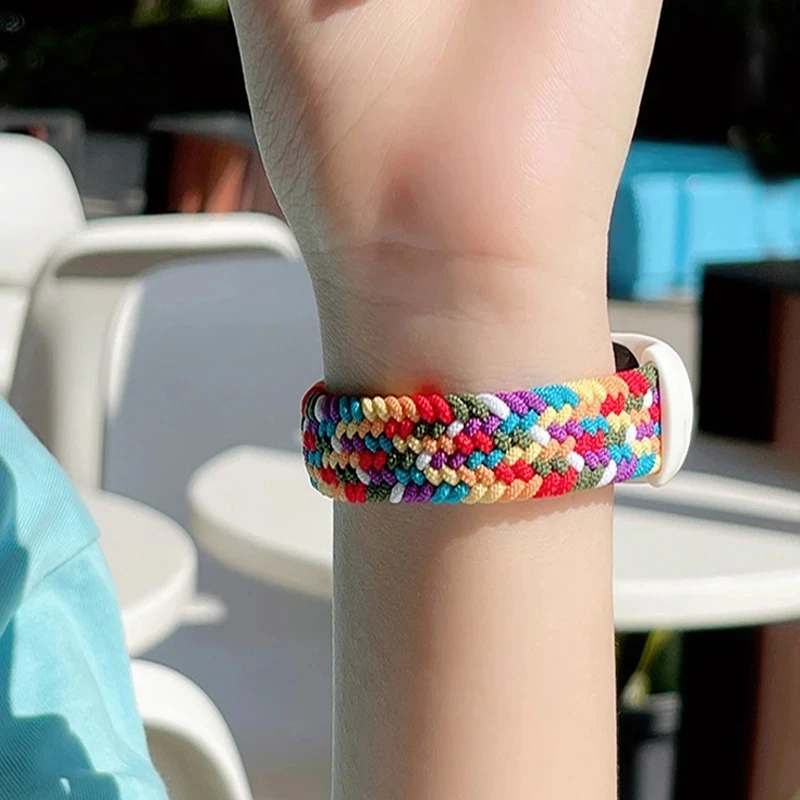 샤오미 미밴드 10 9 8 교체용 탄성 밴드 솔로 루프 팔찌 샤오미 스마트 밴드 8 9 10 NFC 스트랩 액세서리